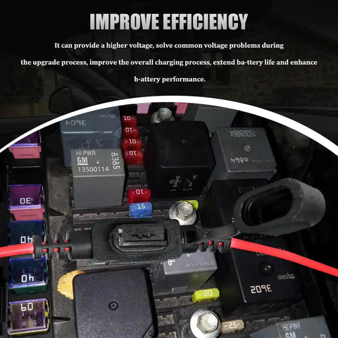 Close-up of an automotive fuse box with a 4Pcs Multi Function Diode Kit For Automotive Alternator Diodes Replaces 12135037 12182137 installed