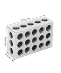 Pro Grade 1 2 3 Block Set With 23 Holes for precision machining with measurements visible, heavy duty tool steel, 0.0002 inch accuracy