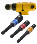 Top Tier Hex Shank Socket Adapter Kit With Square Head Extension Tool Set For Fastener Jobs, Durable Chrome Vanadium Steel 3 Piece Multi Size Kit For 1/4 3/8 And 1/2 Inch Drives To Handle Any Tough Job, with drill and adapters