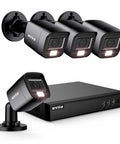 8 Channel Wired Outdoor Security Camera System With AI Human And Vehicle Detection, 5MP Lite DVR, 4 Weatherproof 1080P Cameras