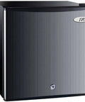 Knockout Performance Stainless Steel Upright Freezer With 1.1 Cubic Feet Storage, Smooth Sailing Temperature Control For Bars, Hotels, And Tiny Kitchens, Real Deal Cold Storage You Will Love - Front view of compact stainless steel freezer.