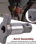 Beefed-Up 1/2 Inch Anvil Replacement For Cordless Impact Wrench Kit showing detent pin anvil and driver spindle hammer block.