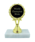 World Champion Mom Trophy Statue 5.25 Inch Gold Tone Award Figurine With Granite Base For Desk Decor
