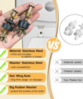 Comparison of Seat Screws Replacement Kit for Top Mount Toilet Hinges, Stainless Steel Bolts With Lifter Tab, versus plastic versions