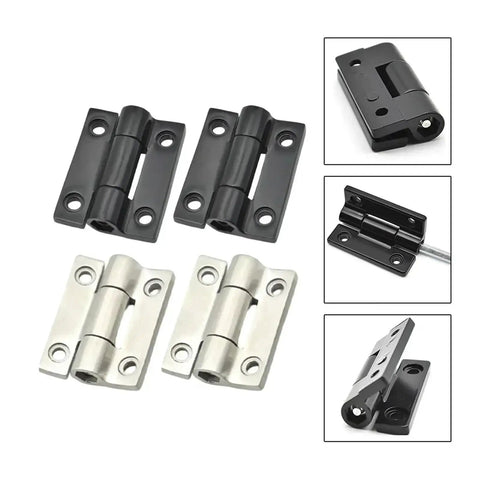 Rotating Concealed Door Hinge Set Two Pieces With Adjustable Torque Damping Zinc Alloy in black and silver for cabinets and furniture
