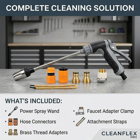 Handheld Pressure Washer Wand With 360 Degree Rotating Nozzle And 3 Spray Modes, Stainless Steel Universal Hose Fit, Tool Free Setup