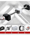 Heavy Duty SFU1605 Rolled Ballscrew 16mm Set For CNC Router With BK And BF12 Support DSG Nut Housing And Flex Coupling image featuring black and white support blocks.