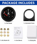 Boat Fuel Gauge 2 Inch 52mm Red With ABS And Metal Shell Built Tough Scratch Resistant And Corrosion Resistant Marine Fuel Meter Easy Install Shows E Half F For Boat Fuel Level kit with frame and manual
