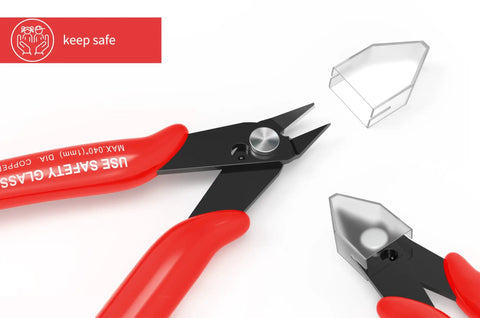 Two Pack 5 Inch Flush Cutters Spring Loaded Micro Wire Cutters Zip Tie Cutter For Electronics Jewelry 3D Printing Models