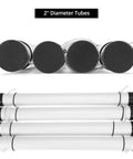 Top view of PVC Scuba Dive Cylinder Tank Rack Holder For Cars, Keeps 3 Tanks From Rolling, 20 Inch Long By 2 Inch Diameter Tubes, showing tubes