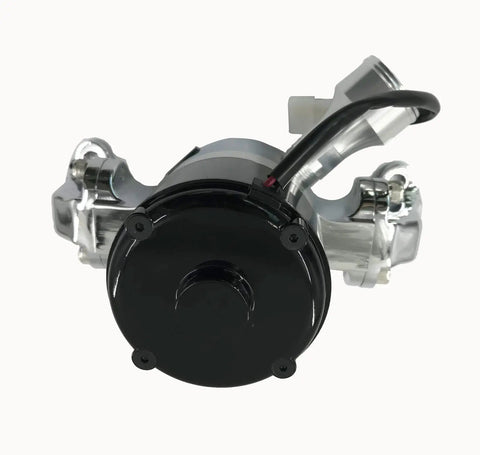 Small Block Chevy Electric Water Pump Delivers Killer 35 Gpm High Volume Flow With Rock Solid Chrome Aluminum Housing top view