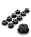 10 Pcs Aluminum Hex Cap Nuts And 10 Hex Cap Nut Plugs One And One Half Inch Decorative Covers For Pergolas Decks Pavilions And Outdoor Wood Structures Powder Coated Aluminum Hardware displayed on white background