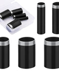 5 Size Leather Hole Punch Set With Hollow Punch Cutter Tools And Storage Case for leather craft projects, shown in black with silver edges.