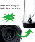6 Fin Blender Blade Assembly Replacement For BL770 BL780 BL660 With 3.35 Inch Base display with internal blade view