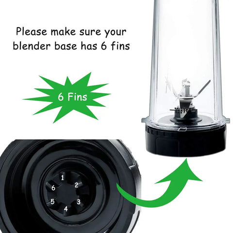 6 Fin Blender Blade Assembly Replacement For BL770 BL780 BL660 With 3.35 Inch Base display with internal blade view