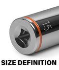 Close-up of 15mm socket from Quarter Inch Drive Metric Master Socket Set, 14 Piece Deep Hex Socket Set 4mm Through 15mm
