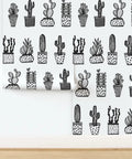Heavy Hitter Commercial Wallpaper Featuring Bold Botanical Prints And Soft Linen Texture, Pvc Free Paste To Paper Wallcovering Built Different For High Traffic Spaces, cactus and plant design.