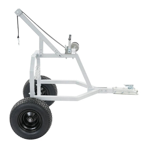 Heavy Duty Log Trailer For Farm Use, Two Wheel Utility Trailer Built Tough With Sturdy Frame And Chain, side view
