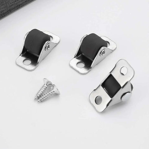 Durable Heavy Hitter 8 Pack Gray Low Profile Mini Caster Wheels With Manganese Brackets, includes screws for easy installation.