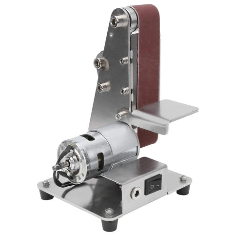 Aunmas 775 Electric Belt Sander With Powerful 9000Rpm Motor For Super Fast Grinding Metal Wood Sanding Polishing Compact Mini Bench Grinder.