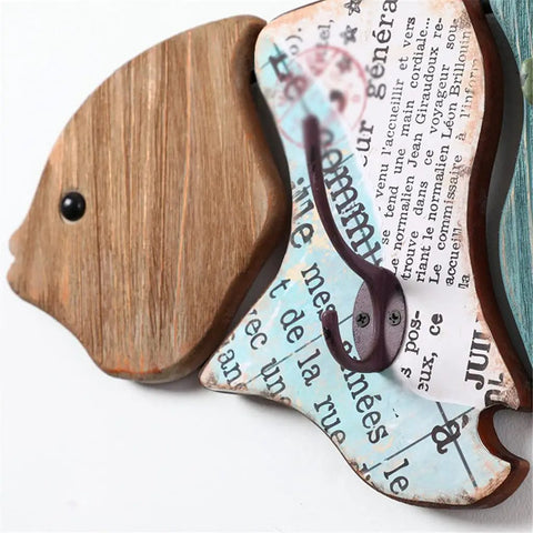 Heavy Duty Wooden Coat Hook Organizer Built Different For Entryway Storage Hella Sturdy wall-mounted fish design rack.