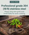 Heavy Duty Stainless Steel Cooling Racks Set Of 2 For Half Sheet Pans on stovetop with peppers, tight wire construction