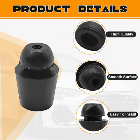 Tough As Nails Rubber Door Buffer Pads 10 Pack Auto Front Rear Shock Absorber Cushions, black rubber impact absorber for easy installation.