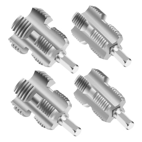 Premium Carbon Steel PVC Pipe Threader Kit For 1/2, 3/4 And One Inch Plastic Pipe Taps die set with hex shank for threading.