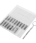 Stainless Steel Eyeglass Repair Kit With 1000 Tiny Screws Nuts And Washers In An Organized Storage Box With Multiple Sizes