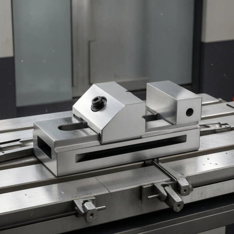 Precision Swivel Vise For Milling And Grinding on CNC machine, sturdy alloy steel, compact design with slip resistant grip.