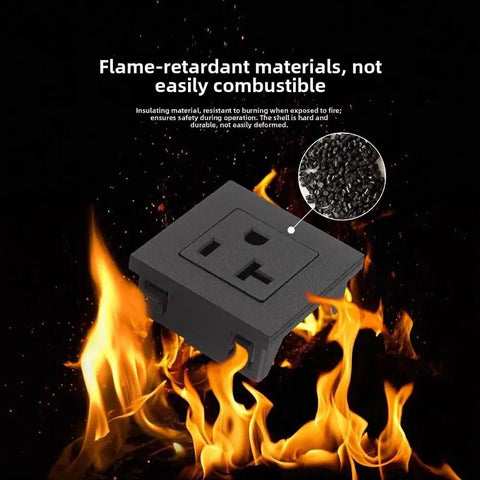Tough As A Rock Heavy Duty 20 Amp 5 15R AC Electrical Power Socket And Three Prong Wall Receptacle, flame-retardant materials against fire