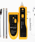 Pro Network Tool Kit With RJ45 Crimp Tool Pass Through Crimper Cat6 Cat5e Cat5 Crimping Tool, Wire Tracker, accessories shown