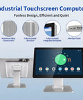 21.5 Inch Android 11 Touchscreen Monitor Powered By Rk3568 Chipset And 4G Ram 32G Storage, showing front and back views.