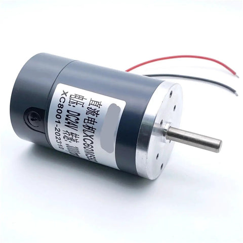 Cool 60Mm DC Motor With Solid 8Mm Shaft Runs Smooth At 12V Or 24V, showing motor body and output shaft for robotics.