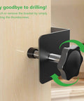 Anti Theft Doorbell Mount For All Gen Video Doorbells, Drill Free Installation With Non Blocking Motion Sensor, Theft Proof Metal Bracket, Renters Friendly Setup For Apartments, Easy Install, Black Finish shown without drilling on door