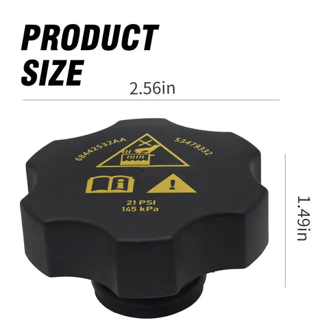 Radiator Coolant Recovery Cap Replacement For Chrysler Dodge Jeep Ram EcoDiesel Fits 2014 To 2021 Cherokee Ram 1500 Durango close-up