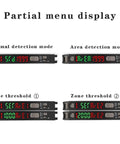 Fiber Optic Sensor Amplifier With HD LED Dual Digital Display settings menu for long distance optical switches and detection modes