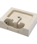Wall Mounted Vessel Sink for Bathrooms, 20 by 18 Inch Rectangle White Porcelain Ceramic Vessel Sink With Faucet Hole and Overflow