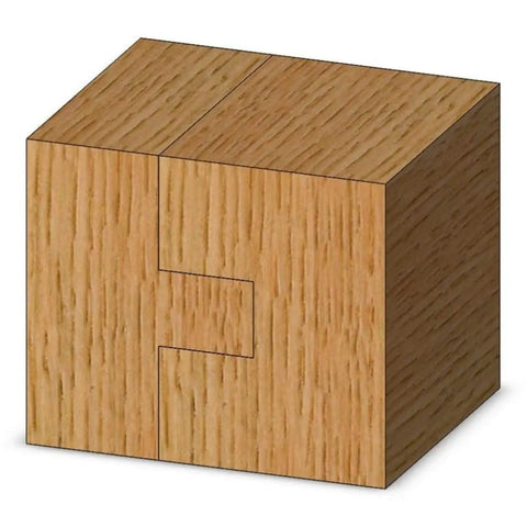 Close-up of flat interlocking joint made using Straight Tongue And Groove Router Bit Set One And One Quarter Inch Diameter One Half Inch Shank
