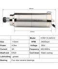 Diagram of Beefed Up Water Cooled CNC Spindle 4.0 kW 24,000 RPM D110mm ER25 4 Bearing High Performance Metalworking Tool Accessory