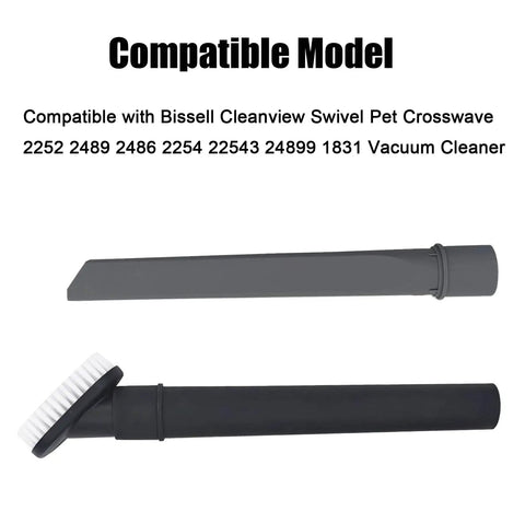 Crevice Tool Dust Brush For Crosswave Cleanview And Eureka Vacuums No Tools Needed Easy Snap In Replacement Accessory For Pet Hair And Tight Corners Compatible With 2252 2489 2486 2254 22543 24899 1831 And NEU181A NEU182A, gray crevice tool with brush head