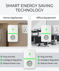 4 Pack Smart Plug Energy Saver For Home And Office US Plug 30KW Load Capacity Durable ABS Overload Protection Easy Plug And Play