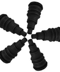 Rugged Rubber Grommet Kit For Automotive Wiring Harnesses And Wire Bundles Fits Three Eighths To One Inch Wires Durable Black Seals For DIY Install And Vehicle Cabling That Works Like A Charm black rubber grommets on white background