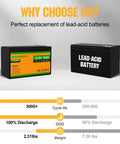 Comparison of 12V 10Ah LiFePO4 deep cycle battery with built-in BMS for fish finder lighting against lead-acid battery