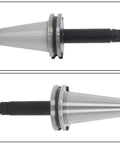 4 Piece ER11 Collet Chuck Tool Holder Kit balanced to G2.5 at 20000 RPM for CNC chucks and CAT40 adapters, side and front view