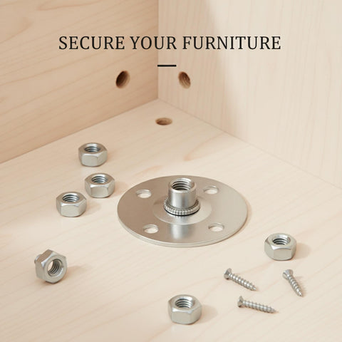 Heavy Duty Metal Furniture Connector Plate With Nuts for Sofa Cabinet and Chair Joints No Wobble Fix Rock Solid Reinforcement Bracket