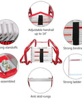 Fire Escape Ladder For Two Story Home With Anti-Skid Rungs, Portable Emergency Escape Gear, showing parts and features.