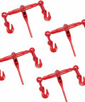 Four Pack Chain Load Binders With Grappling Hook One Quarter To Five Sixteenth Inch Ratchet Tie Downs for securing heavy truck loads