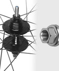 Close-up of 700C Carbon Fiber Road Wheel Set With 50mm Deep Section Vacuum Integrated Wheel Set And Fixed Gear V Brake Toray T800 Construction