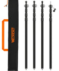 Tarp Poles Set Of 4 8.37 Ft Telescoping Aluminum Poles With Non Slip Cone Bottom for canopies and tents with storage bag